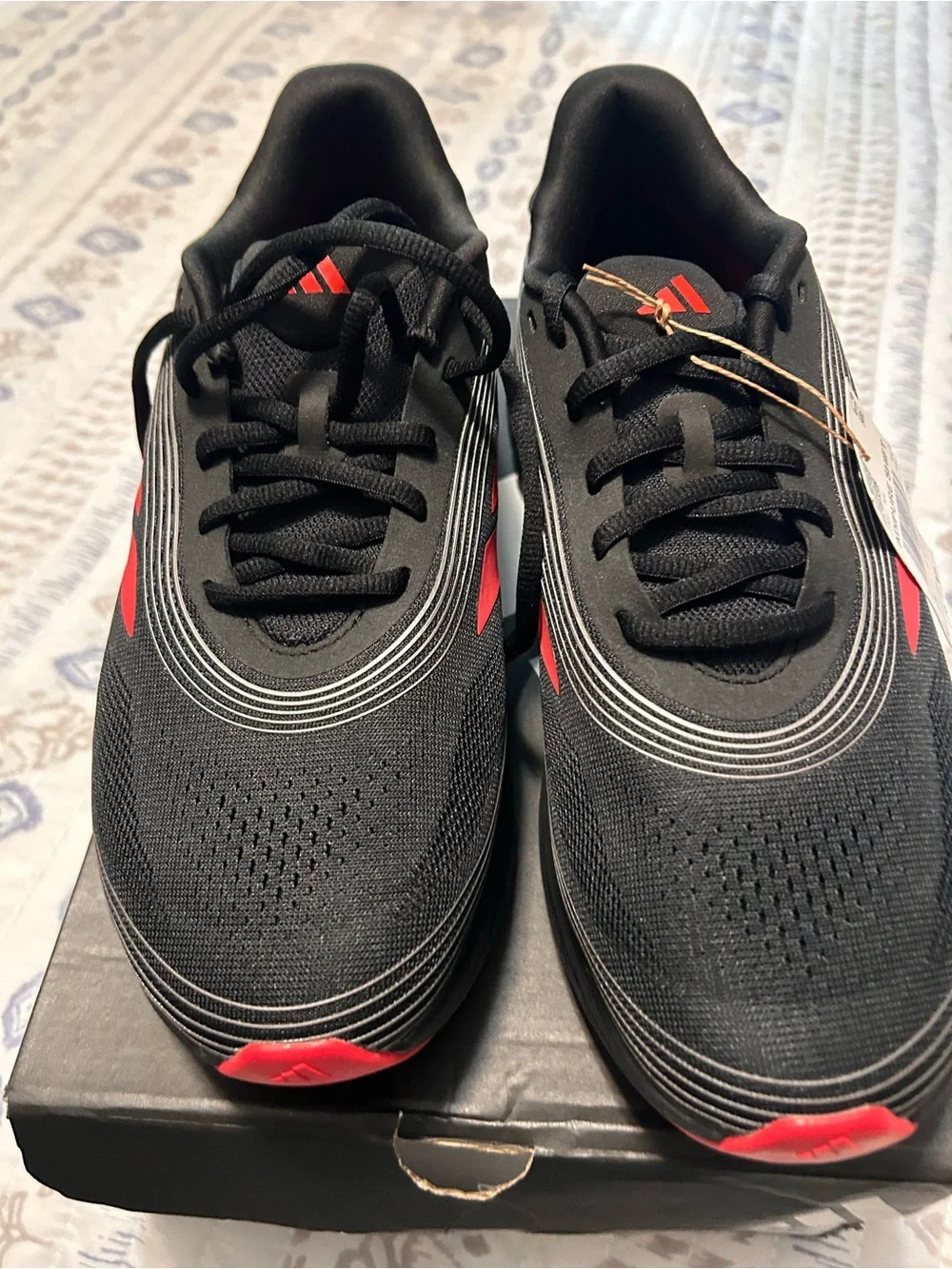 adidas Black Sneakers with Red Accent Logos